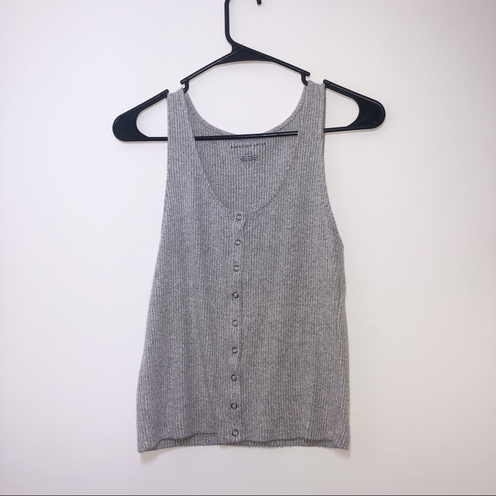 Gray tank crop top